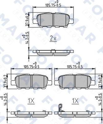 FOMAR Friction FO 859981 - Bremžu uzliku kompl., Disku bremzes www.autospares.lv