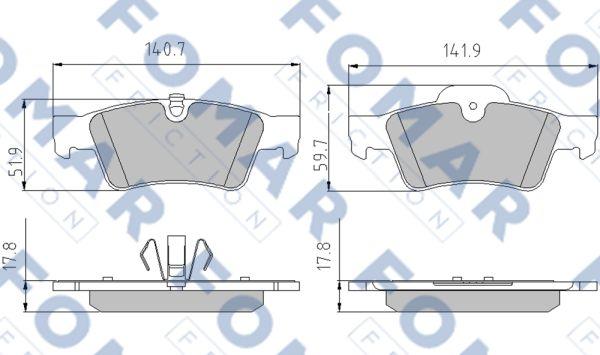 FOMAR Friction FO 859681 - Bremžu uzliku kompl., Disku bremzes www.autospares.lv