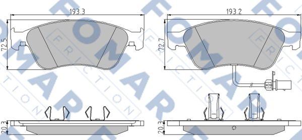 FOMAR Friction FO 858881 - Bremžu uzliku kompl., Disku bremzes www.autospares.lv