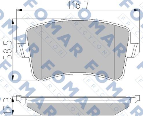 FOMAR Friction FO 857581 - Тормозные колодки, дисковые, комплект www.autospares.lv