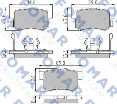 FOMAR Friction FO 860781 - Тормозные колодки, дисковые, комплект www.autospares.lv