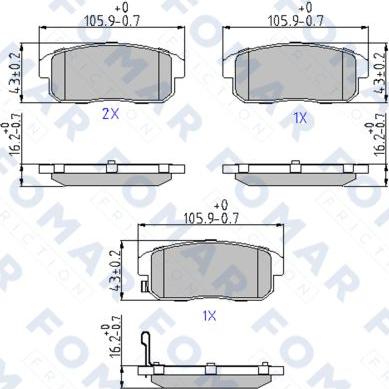 FOMAR Friction FO 868981 - Bremžu uzliku kompl., Disku bremzes www.autospares.lv