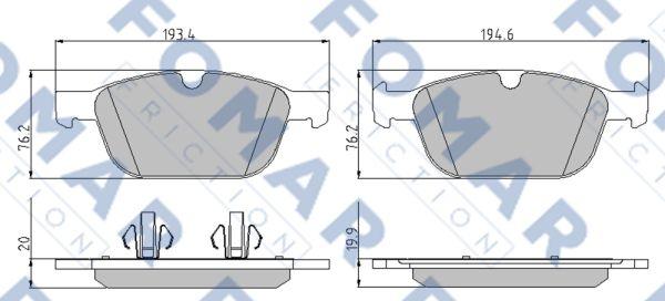 FOMAR Friction FO 868581 - Bremžu uzliku kompl., Disku bremzes www.autospares.lv