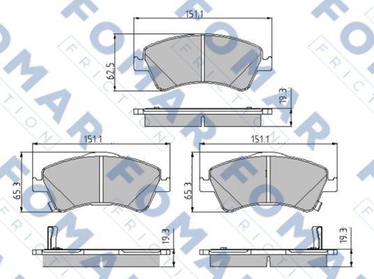 FOMAR Friction FO 862681 - Bremžu uzliku kompl., Disku bremzes www.autospares.lv