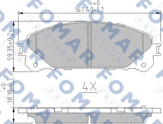 FOMAR Friction FO 862883 - Bremžu uzliku kompl., Disku bremzes www.autospares.lv