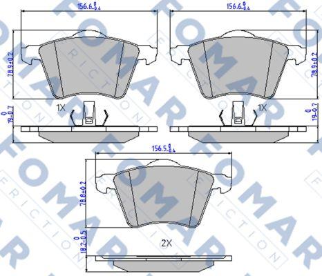 FOMAR Friction FO 867981 - Bremžu uzliku kompl., Disku bremzes www.autospares.lv