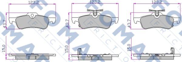 FOMAR Friction FO 800681 - Тормозные колодки, дисковые, комплект www.autospares.lv