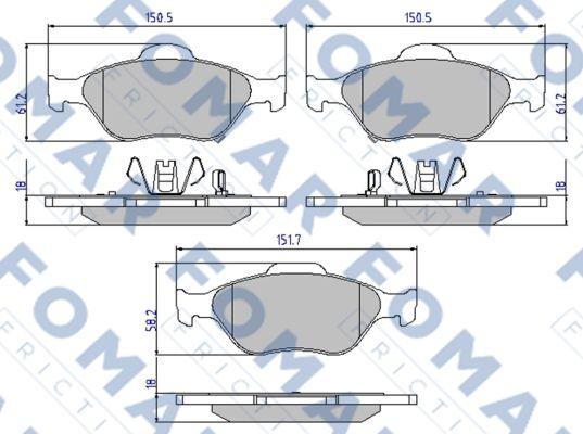 FOMAR Friction FO 800281 - Bremžu uzliku kompl., Disku bremzes www.autospares.lv