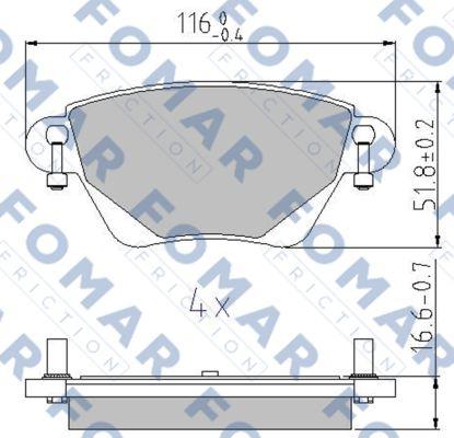 FOMAR Friction FO 815381 - Bremžu uzliku kompl., Disku bremzes www.autospares.lv