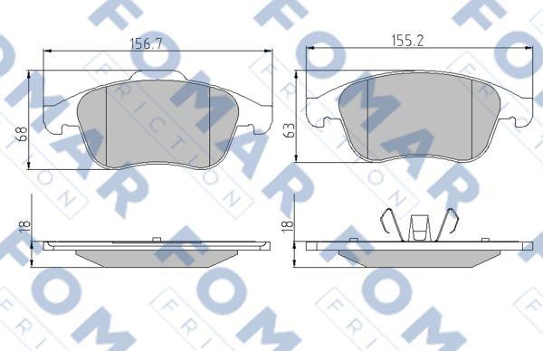 FOMAR Friction FO 886381 - Bremžu uzliku kompl., Disku bremzes www.autospares.lv