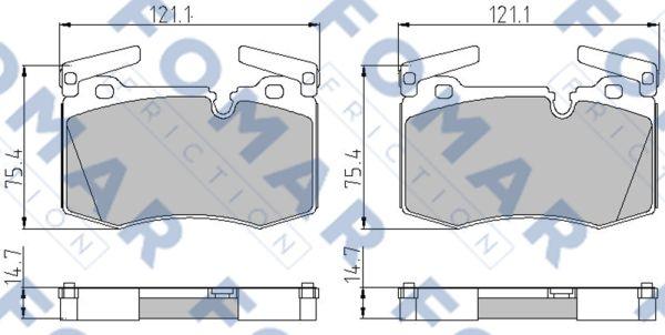 FOMAR Friction FO 888083 - Bremžu uzliku kompl., Disku bremzes www.autospares.lv