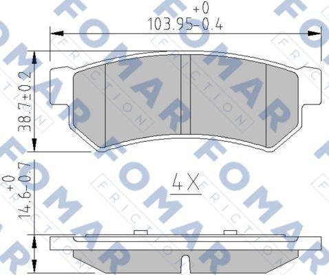 FOMAR Friction FO 887683 - Bremžu uzliku kompl., Disku bremzes www.autospares.lv