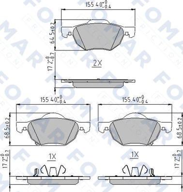 FOMAR Friction FO 839081 - Bremžu uzliku kompl., Disku bremzes www.autospares.lv