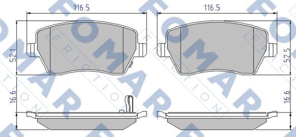 FOMAR Friction FO 839181 - Bremžu uzliku kompl., Disku bremzes www.autospares.lv