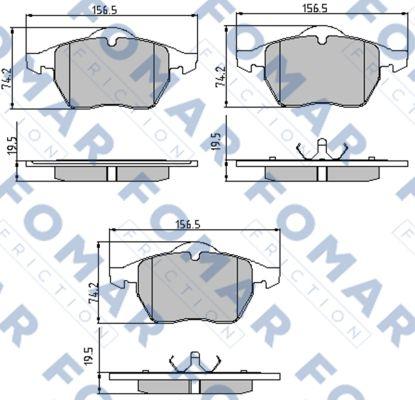 FOMAR Friction FO 838181 - Тормозные колодки, дисковые, комплект www.autospares.lv