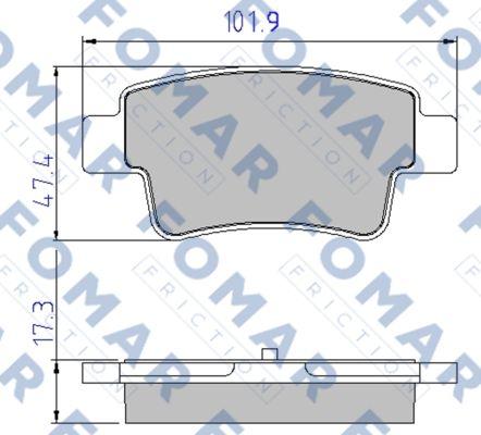 FOMAR Friction FO 832981 - Тормозные колодки, дисковые, комплект www.autospares.lv