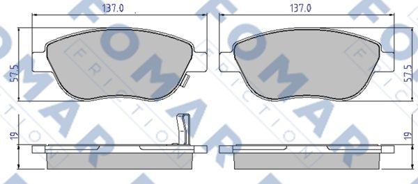 FOMAR Friction FO 827581 - Тормозные колодки, дисковые, комплект www.autospares.lv