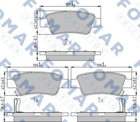 FOMAR Friction FO 874281 - Bremžu uzliku kompl., Disku bremzes autospares.lv