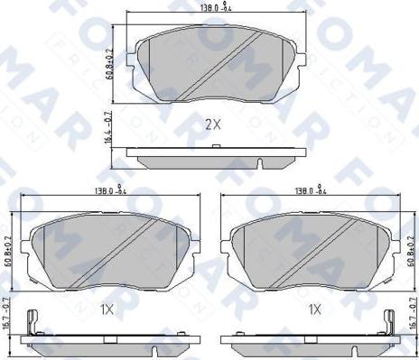 FOMAR Friction FO 870581 - Bremžu uzliku kompl., Disku bremzes www.autospares.lv