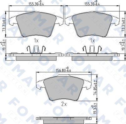 FOMAR Friction FO 871081 - Bremžu uzliku kompl., Disku bremzes www.autospares.lv