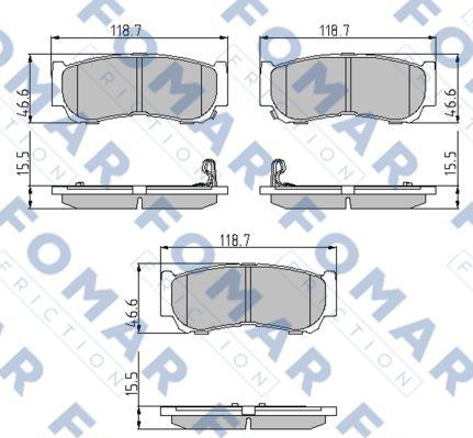 FOMAR Friction FO 872981 - Brake Pad Set, disc brake www.autospares.lv