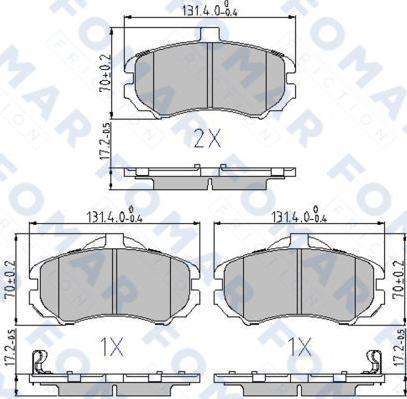 FOMAR Friction FO 872681 - Bremžu uzliku kompl., Disku bremzes www.autospares.lv