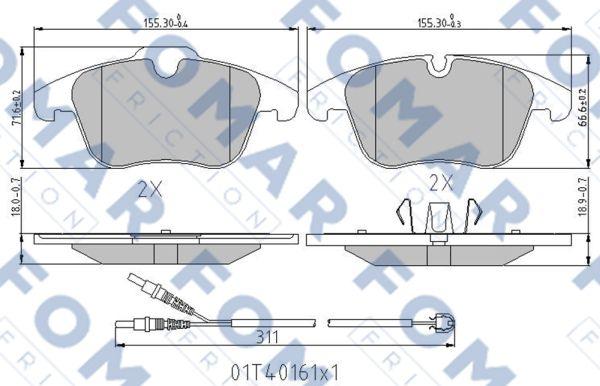 FOMAR Friction FO 338481 - Bremžu uzliku kompl., Disku bremzes www.autospares.lv