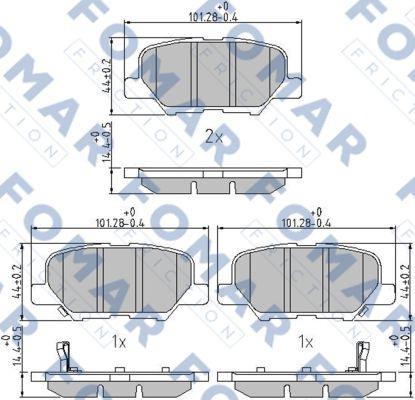 FOMAR Friction FO 249781 - Bremžu uzliku kompl., Disku bremzes www.autospares.lv