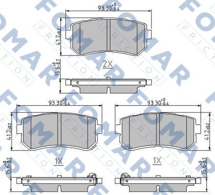 FOMAR Friction FO 244581 - Bremžu uzliku kompl., Disku bremzes autospares.lv