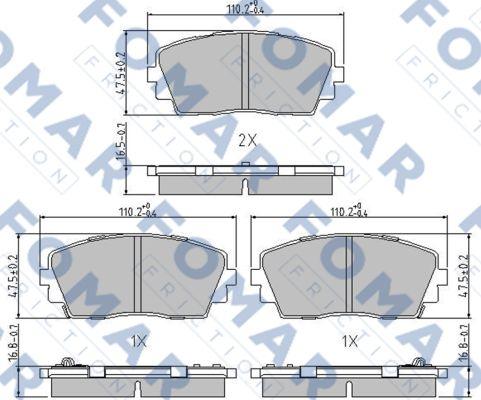 FOMAR Friction FO 244681 - Bremžu uzliku kompl., Disku bremzes autospares.lv