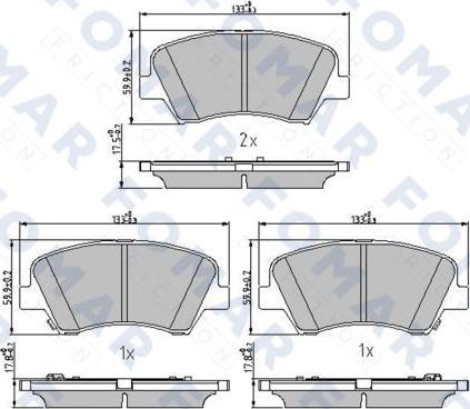 FOMAR Friction FO 244281 - Bremžu uzliku kompl., Disku bremzes autospares.lv