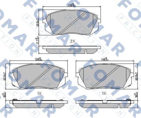 FOMAR Friction FO 241981 - Bremžu uzliku kompl., Disku bremzes www.autospares.lv