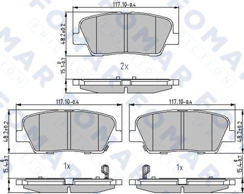 FOMAR Friction FO 241481 - Bremžu uzliku kompl., Disku bremzes www.autospares.lv