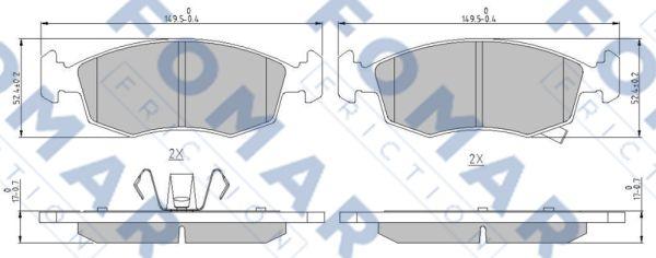 FOMAR Friction FO 242081 - Bremžu uzliku kompl., Disku bremzes www.autospares.lv