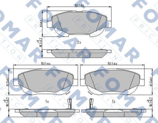 FOMAR Friction FO 242381 - Bremžu uzliku kompl., Disku bremzes www.autospares.lv