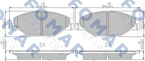 FOMAR Friction FO 247281 - Bremžu uzliku kompl., Disku bremzes www.autospares.lv