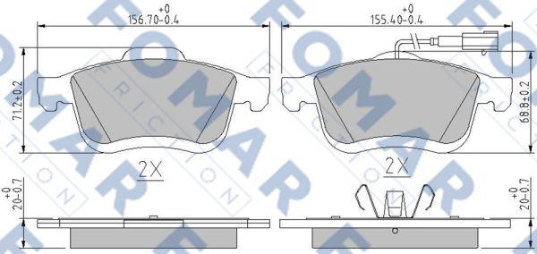 FOMAR Friction FO 250481 - Bremžu uzliku kompl., Disku bremzes www.autospares.lv