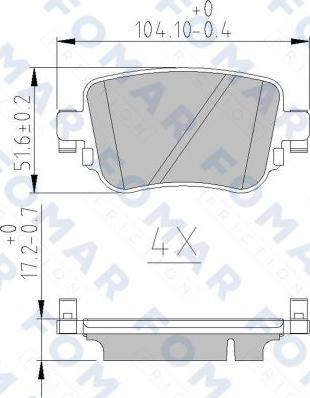 FOMAR Friction FO 251081 - Bremžu uzliku kompl., Disku bremzes www.autospares.lv