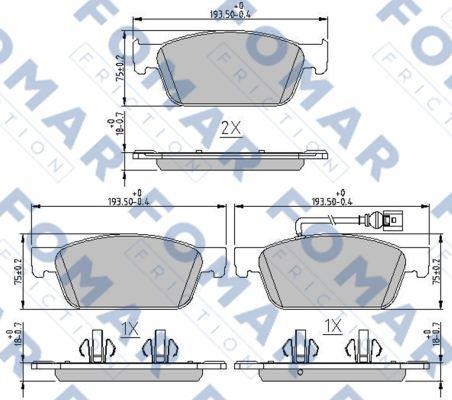 FOMAR Friction FO 251181 - Bremžu uzliku kompl., Disku bremzes www.autospares.lv