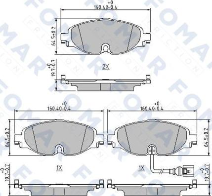 FOMAR Friction FO 252181 - Bremžu uzliku kompl., Disku bremzes www.autospares.lv