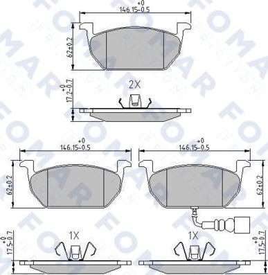 FOMAR Friction FO 264981 - Bremžu uzliku kompl., Disku bremzes www.autospares.lv