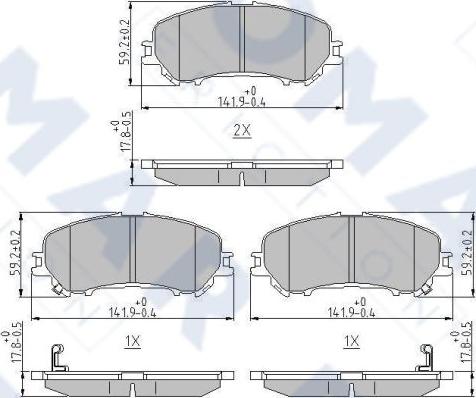 FOMAR Friction FO 266181 - Bremžu uzliku kompl., Disku bremzes www.autospares.lv