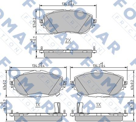 FOMAR Friction FO 261981 - Bremžu uzliku kompl., Disku bremzes www.autospares.lv