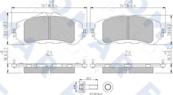 FOMAR Friction FO 261881 - Bremžu uzliku kompl., Disku bremzes www.autospares.lv