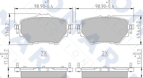 FOMAR Friction FO 261781 - Bremžu uzliku kompl., Disku bremzes www.autospares.lv