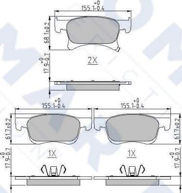 FOMAR Friction FO 268681 - Bremžu uzliku kompl., Disku bremzes www.autospares.lv