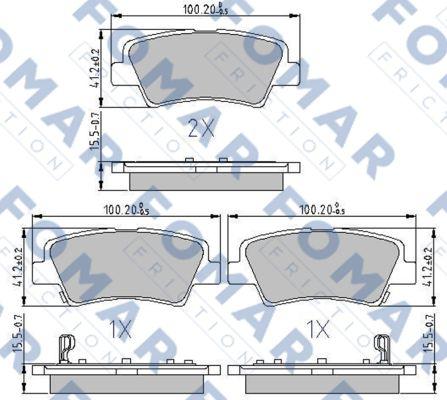 FOMAR Friction FO 207983 - Bremžu uzliku kompl., Disku bremzes autospares.lv