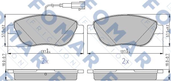 FOMAR Friction FO 217581 - Bremžu uzliku kompl., Disku bremzes www.autospares.lv