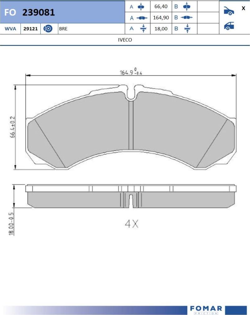 FOMAR Friction FO 239081 - Bremžu uzliku kompl., Disku bremzes www.autospares.lv