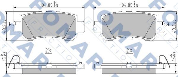 FOMAR Friction FO 235483 - Brake Pad Set, disc brake www.autospares.lv